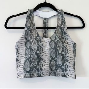 buddy love | fonda olive green snakeskin serpent sports bra medium